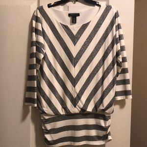 WHBM 3/4 sleeve chevron blouse, Medium